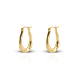 Women's Golden Long Twist Hoops