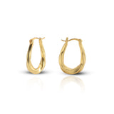 Women's Golden Long Twist Hoops