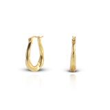 Women's Golden Long Twist Hoops