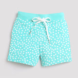 Girls Blue Regular Fit Knee Length Printed Shorts