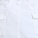 Girls White Regular Fit Below Knee Solid Shorts