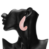 Women's Pink U Shape Statement Earring