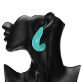 Women's Aqua U Shape Statement Earring