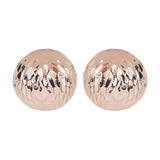 Women's Etched Rose Gold Round Metal Stud Earring