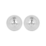 Women's Elegant Round Silver Stud Earring