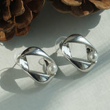 Women's Silver Stud with Small Pearl Stud Earring