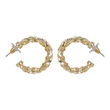 Women's Twisted Golden Slim Hoop Earring