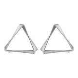 Women's Silver Triangle Stud Earring