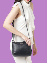 Women's Navy Blue Casual Solid Sling Bag