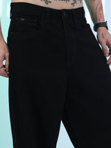 Men's Black Relax Fit Baggy Jeans