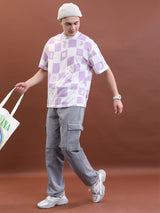 Men's Grey Relaxed Fit Clean Look Cotton Cargo Jeans