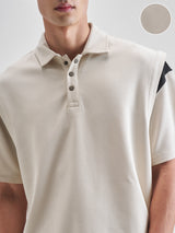 Men's Cream Round Neck Half Sleeve Oversized Tshirt