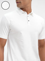 Men's White Polo Collar Tshirt