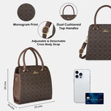 Women's Brown Casual Printed Satchel