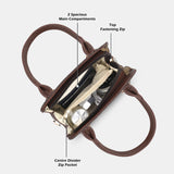 Women's Brown Casual Printed Satchel