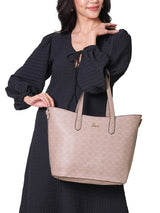 Women's Pink Casual Printed Tote Bag