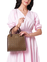 Women's Khaki Casual Printed Satchel