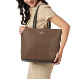 Women's Khaki Casual Printed Tote Bag