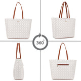 Women's Off White Casual Printed Tote Bag