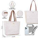 Women's Off White Casual Printed Tote Bag