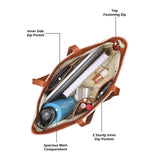 Women's Off White Casual Printed Tote Bag