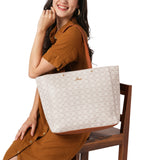 Women's Off White Casual Printed Tote Bag