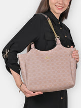 Women's Pink Casual Printed Tote Bag