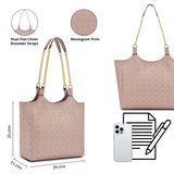 Women's Pink Casual Printed Tote Bag