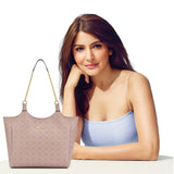 Women's Pink Casual Printed Tote Bag