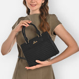 Women's Black Casual Solid Satchel