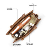 Women's Tan Casual Solid Satchel