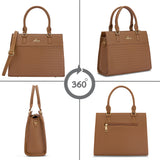 Women's Tan Casual Solid Satchel
