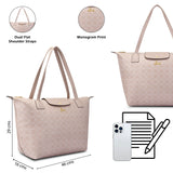 Women's Pink Casual Printed Tote Bag