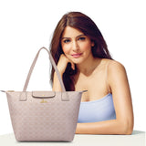 Women's Pink Casual Printed Tote Bag