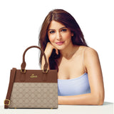 Women's Beige Casual Solid Satchel