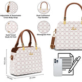 Women's White Casual Solid Satchel