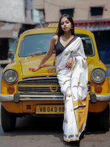 Women's Multicolor Mul Cotton with Zari Saree