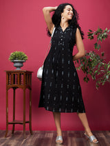 Women's Ethic Motif Printed A Line Midi Dress
