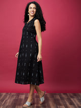 Women's Ethic Motif Printed A Line Midi Dress