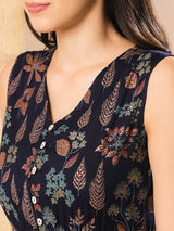 Women's Ethnic Printed Tiered Fit and Flare Midi Dress