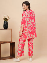 Women's Floral Printed Shirt Style Co-Ord Set