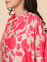 Women's Floral Printed Shirt Style Co-Ord Set