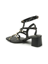 Women's Black Casual Hook & Loop Heels