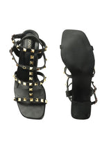 Women's Black Casual Hook & Loop Heels