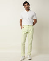 Men's Yellow Casual Straight Fit Solid Trouser