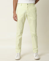 Men's Yellow Casual Straight Fit Solid Trouser