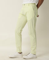 Men's Yellow Casual Straight Fit Solid Trouser