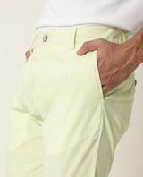 Men's Yellow Casual Straight Fit Solid Trouser