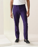 Men's Purple Casual Slim Fit Solid Trouser