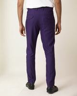 Men's Purple Casual Slim Fit Solid Trouser